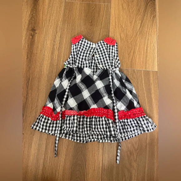 Youngland Baby Girl Party & Summer Ladybug Flower Dress Size 12m Red Black Plaid - Picture 4 of 4